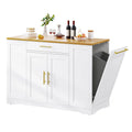 Îlot de cuisine roulant de 53 pouces avec placard de rangement, chariot de cuisine portable et mobile