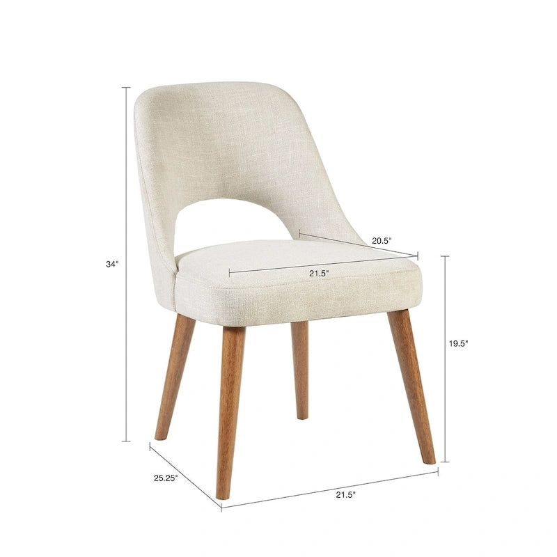 Chaises de salle à manger rembourrées avec dossier ajouré (lot de 2)