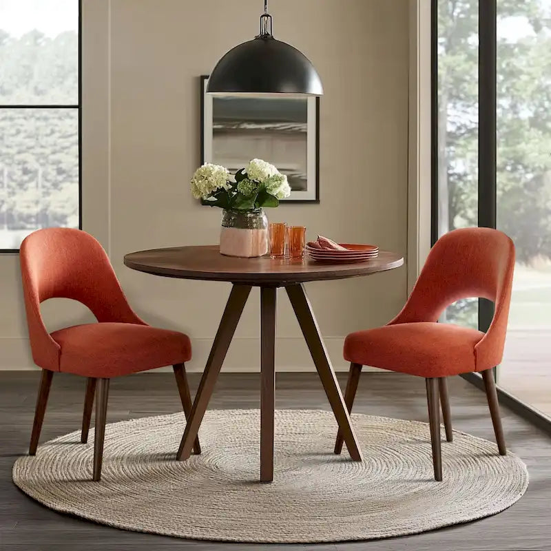 Chaises de salle à manger rembourrées avec dossier ajouré (lot de 2)