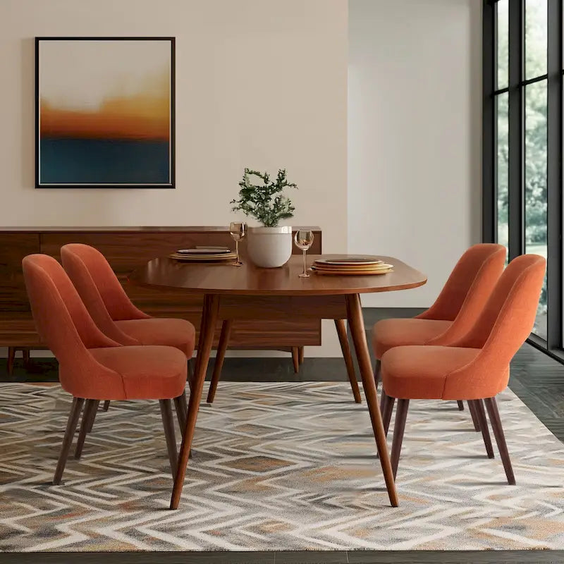 Chaises de salle à manger rembourrées avec dossier ajouré (lot de 2)