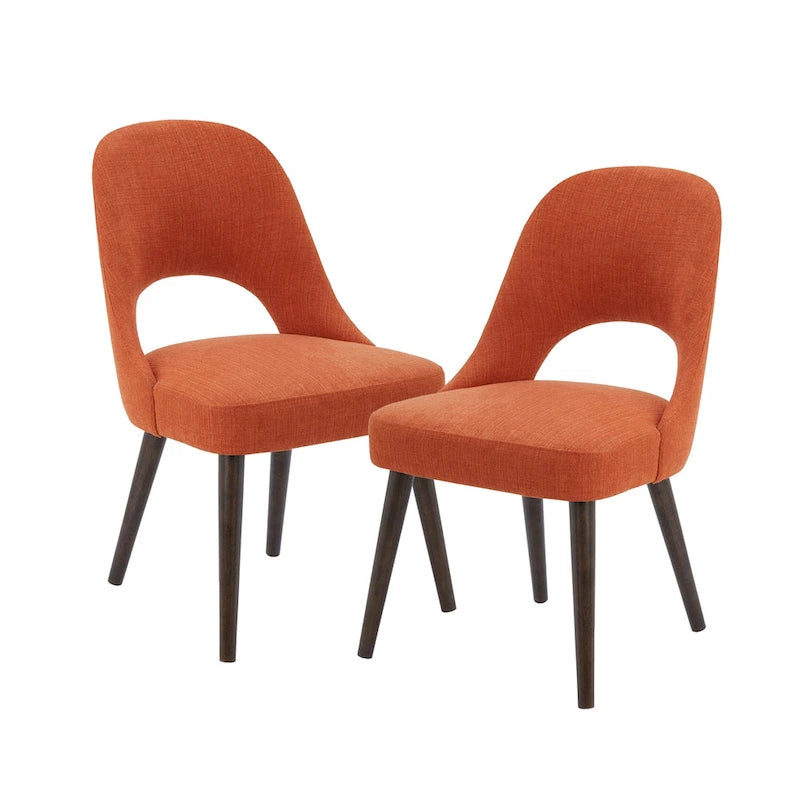 Chaises de salle à manger rembourrées avec dossier ajouré (lot de 2)