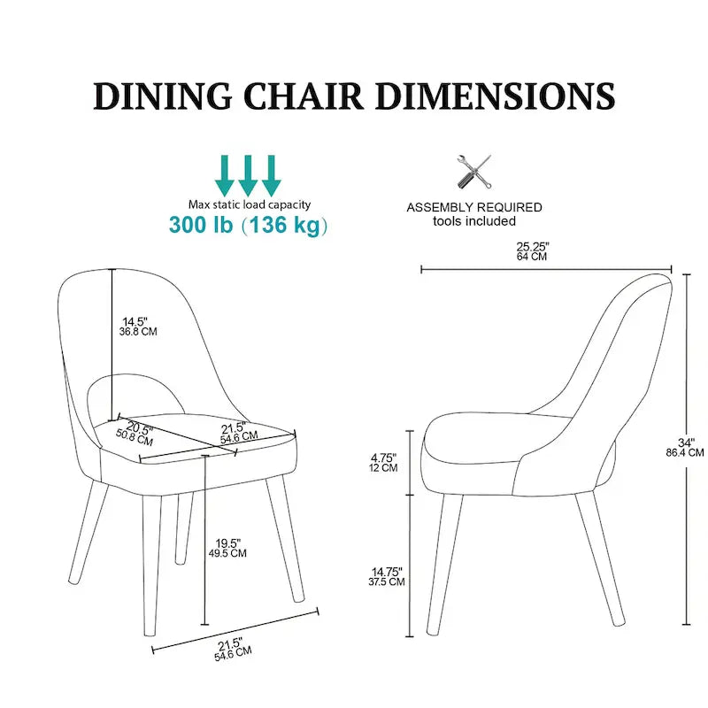 Chaises de salle à manger rembourrées avec dossier ajouré (lot de 2)