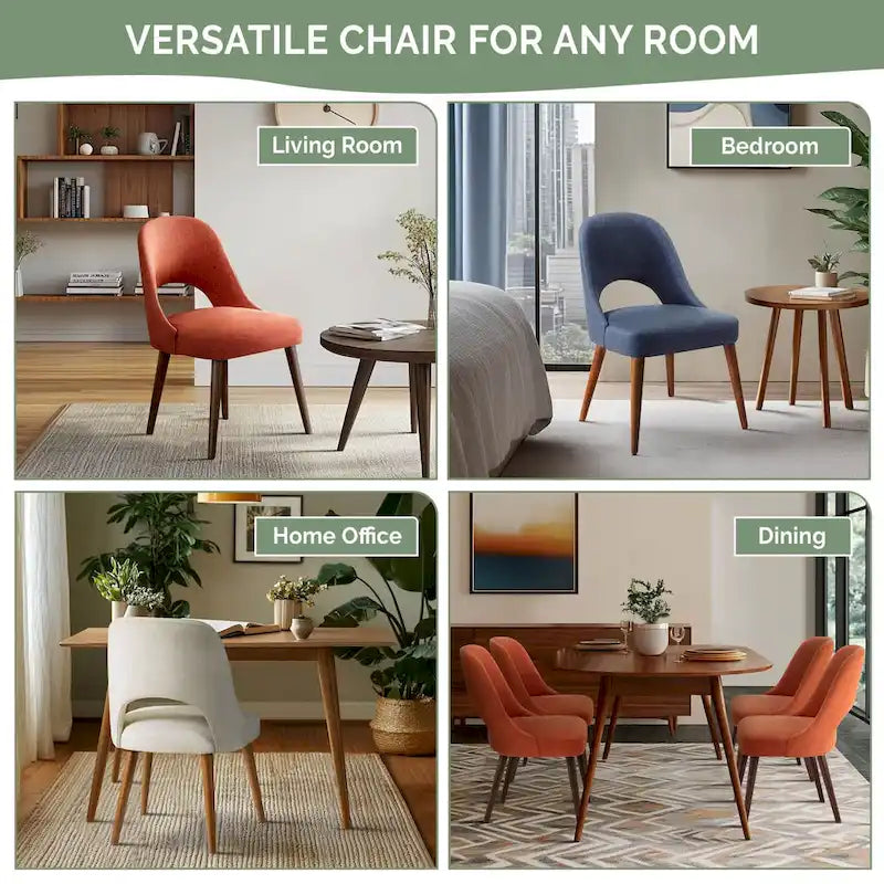 Chaises de salle à manger rembourrées avec dossier ajouré (lot de 2)