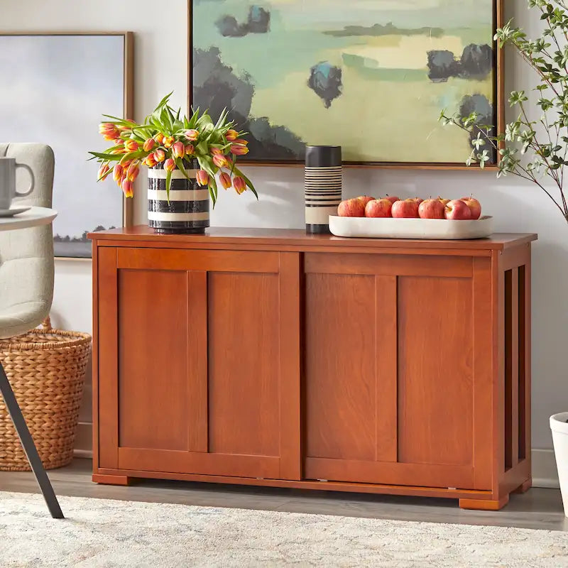 Buffet/enfilade empilable à portes coulissantes
