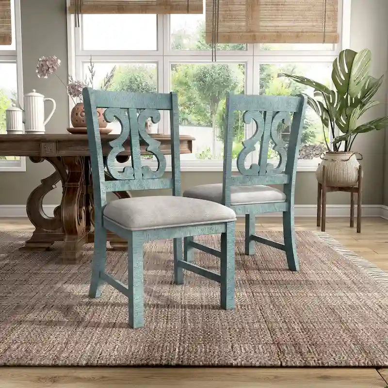 Chaises de salle à manger en bois style champêtre Sylmer (lot de 2)