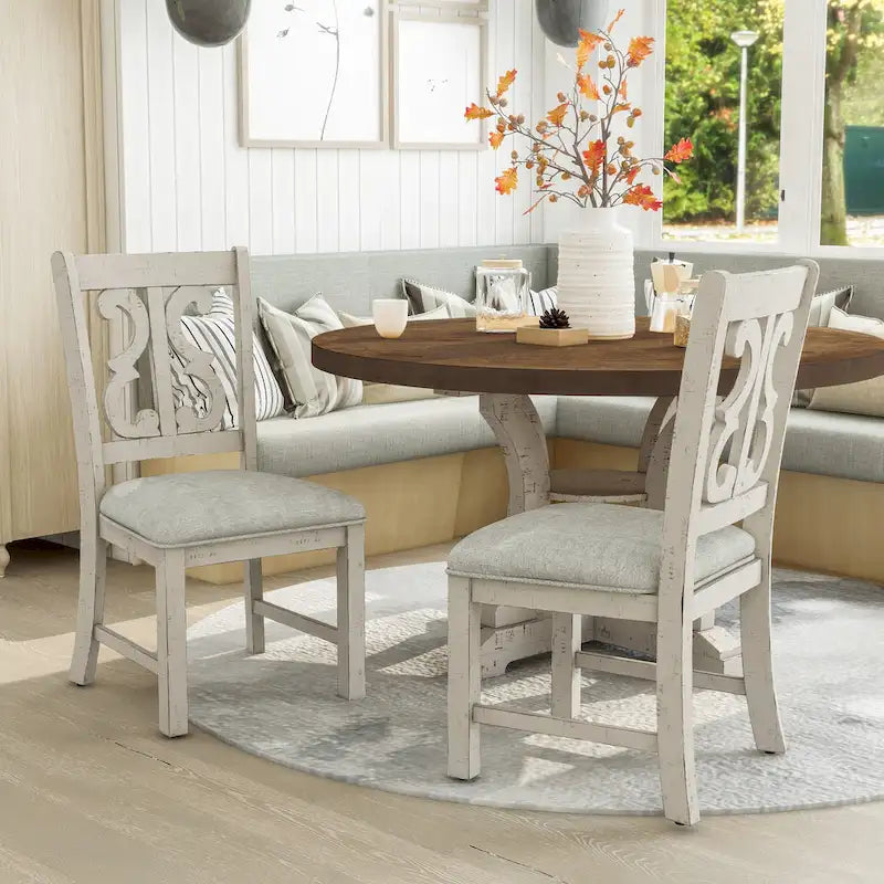 Chaises de salle à manger en bois style champêtre Sylmer (lot de 2)
