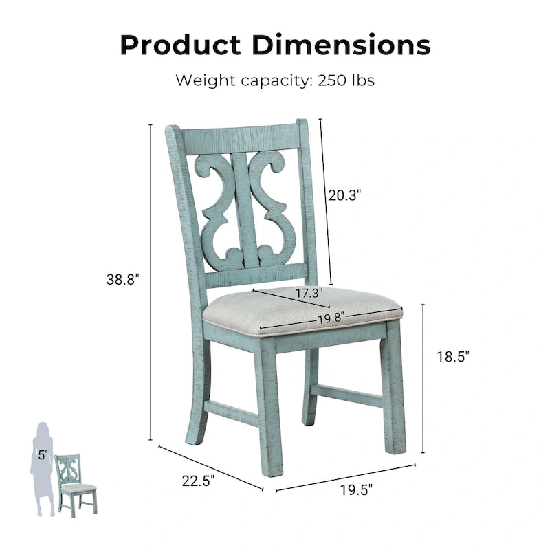 Chaises de salle à manger en bois style champêtre Sylmer (lot de 2)