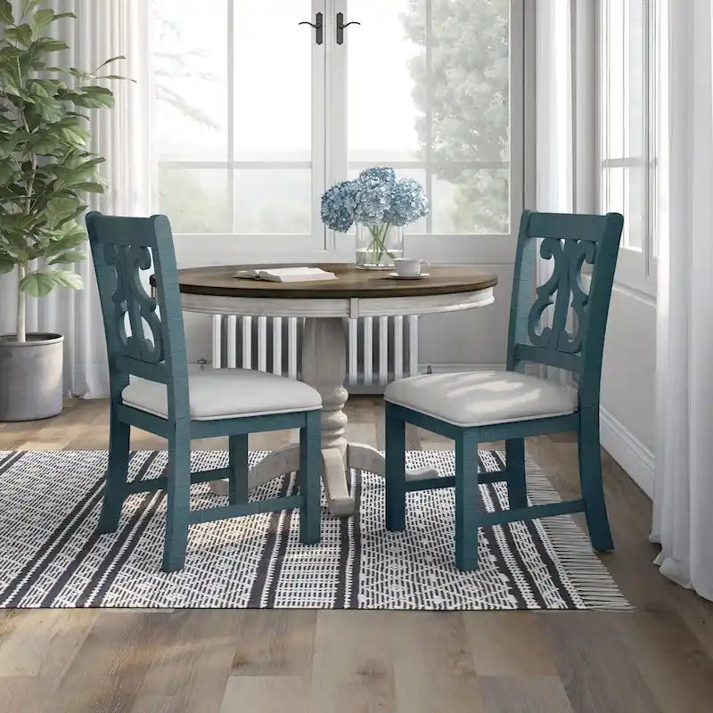 Chaises de salle à manger en bois style champêtre Sylmer (lot de 2)