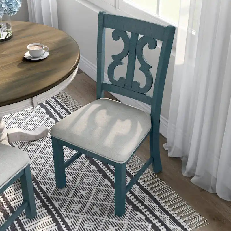 Chaises de salle à manger en bois style champêtre Sylmer (lot de 2)