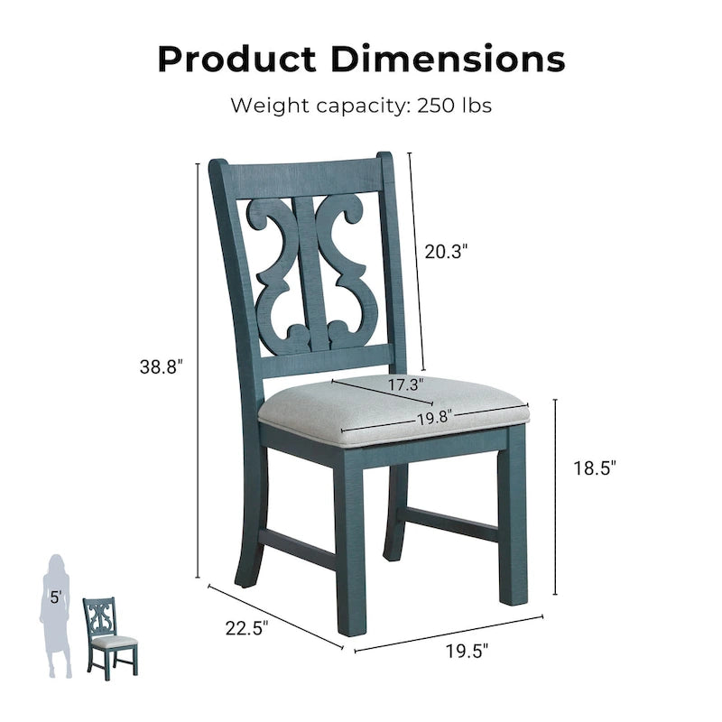 Chaises de salle à manger en bois style champêtre Sylmer (lot de 2)
