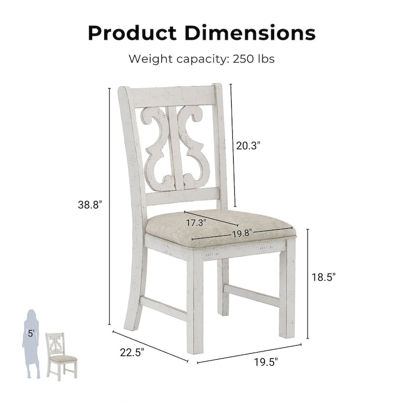 Chaises de salle à manger en bois style champêtre Sylmer (lot de 2)