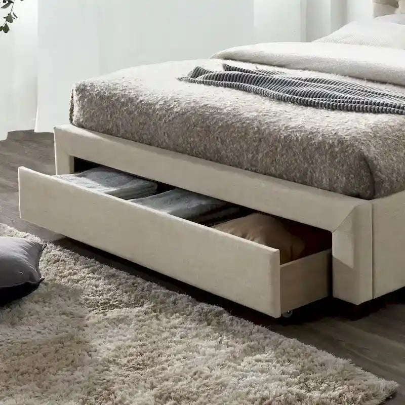 Modernes getuftetes Bettgestell mit 1 Schublade