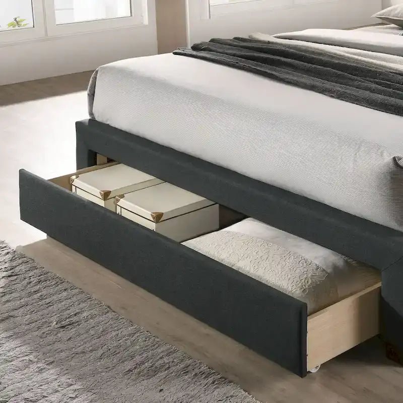 Modernes getuftetes Bettgestell mit 1 Schublade