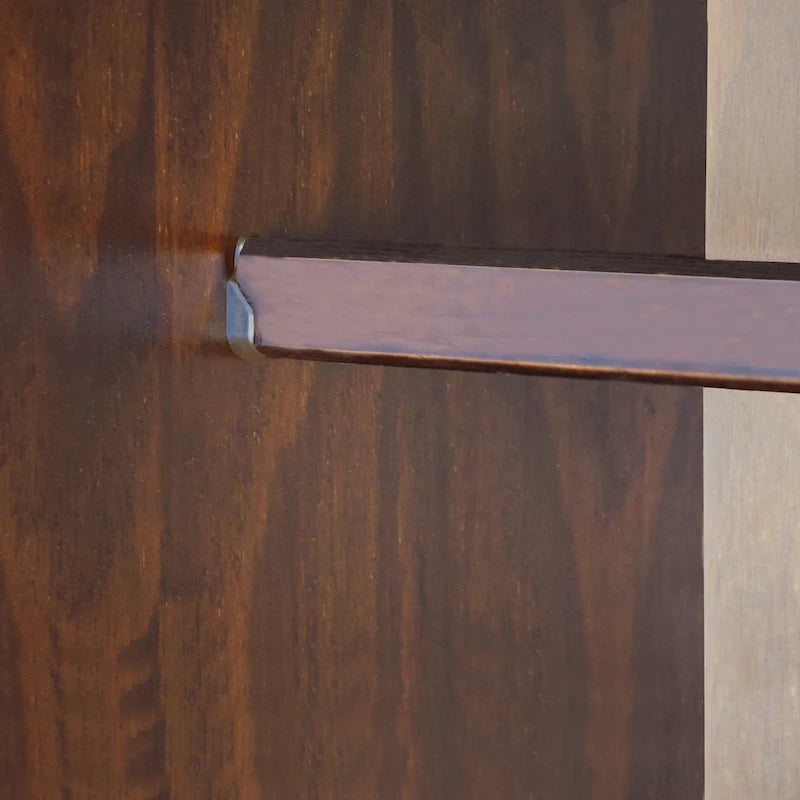 Armoire Kyle à 4 portes en bois massif à 100 %, avec portes en bois massif ou miroir