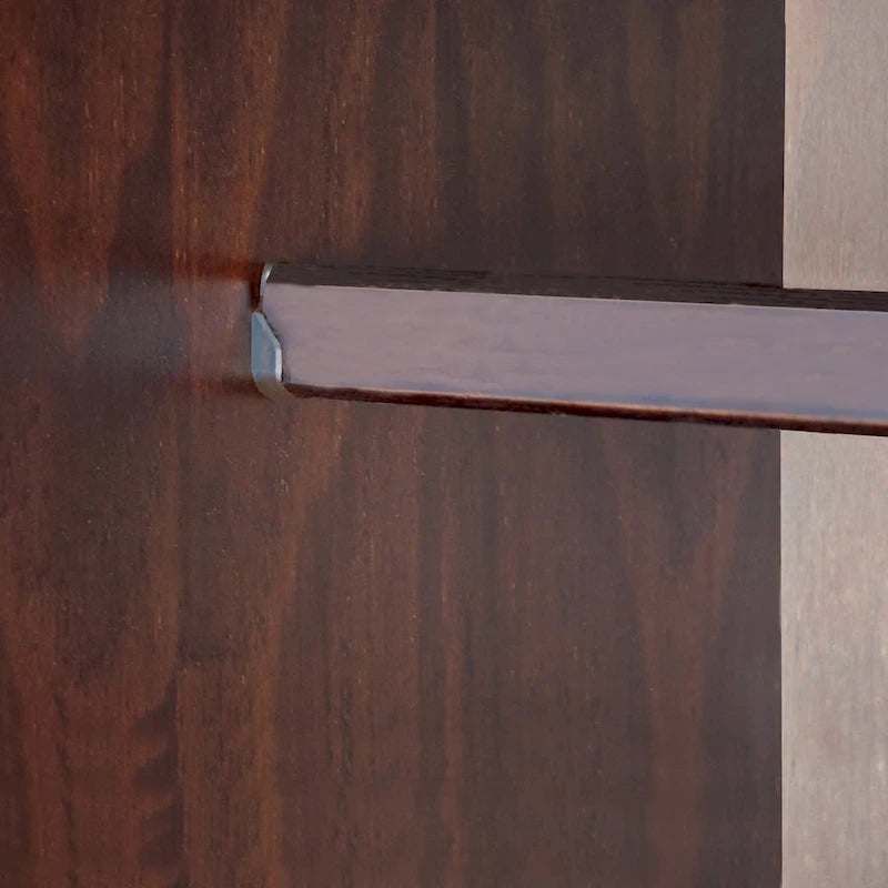 Armoire Kyle à 4 portes en bois massif à 100 %, avec portes en bois massif ou miroir
