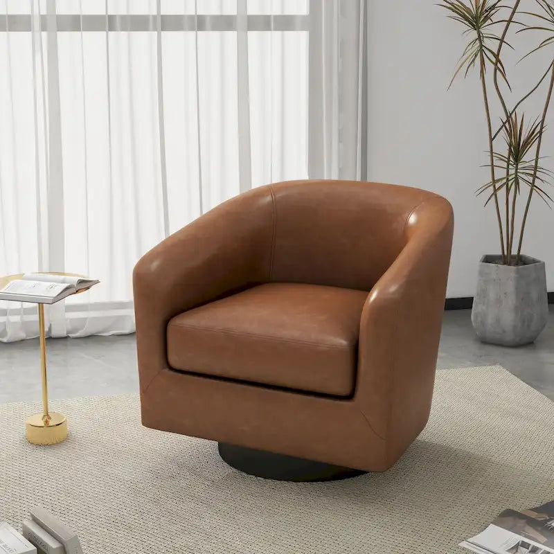 Fauteuils d’appoint modernes pivotants à 360°, fauteuils tonneau avec accoudoirs