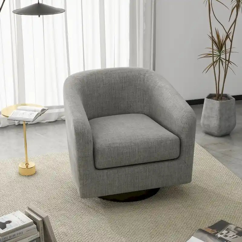 Fauteuils d’appoint modernes pivotants à 360°, fauteuils tonneau avec accoudoirs