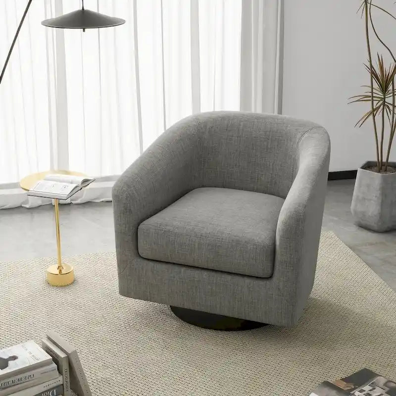 Fauteuils d’appoint modernes pivotants à 360°, fauteuils tonneau avec accoudoirs