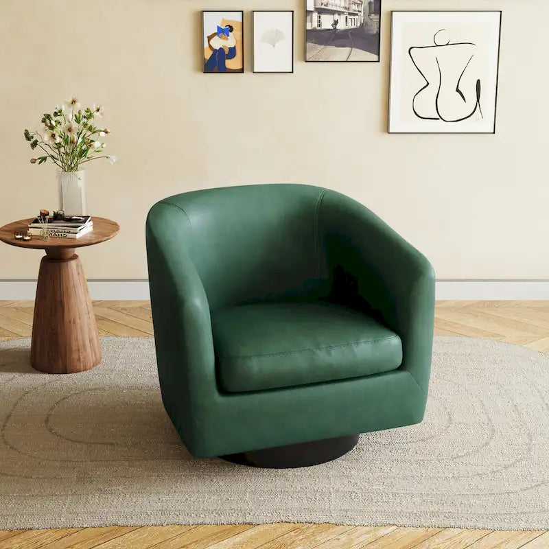 Fauteuils d’appoint modernes pivotants à 360°, fauteuils tonneau avec accoudoirs