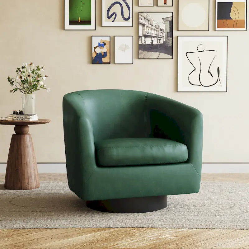 Fauteuils d’appoint modernes pivotants à 360°, fauteuils tonneau avec accoudoirs