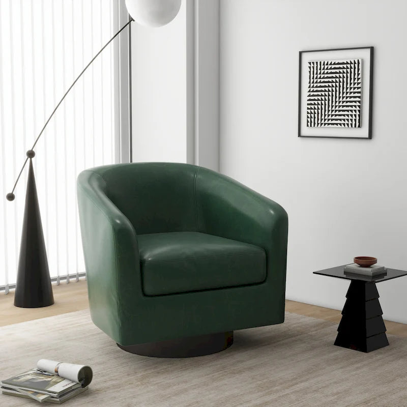 Fauteuils d’appoint modernes pivotants à 360°, fauteuils tonneau avec accoudoirs