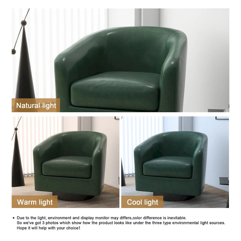 Fauteuils d’appoint modernes pivotants à 360°, fauteuils tonneau avec accoudoirs