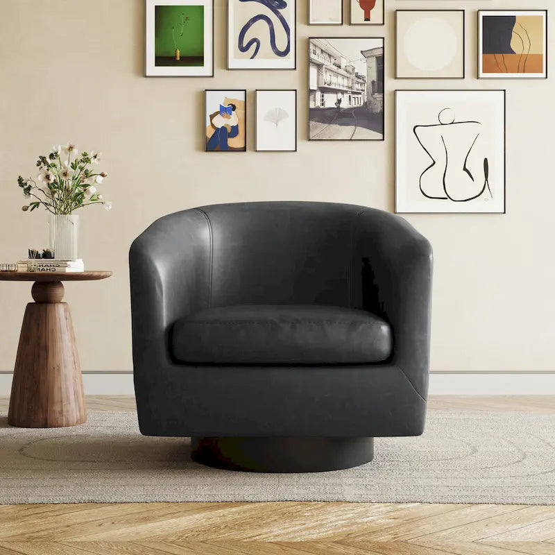 Fauteuils d’appoint modernes pivotants à 360°, fauteuils tonneau avec accoudoirs