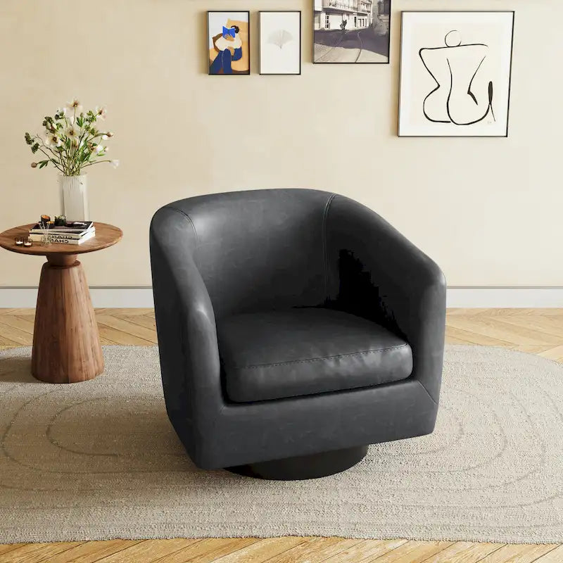 Fauteuils d’appoint modernes pivotants à 360°, fauteuils tonneau avec accoudoirs