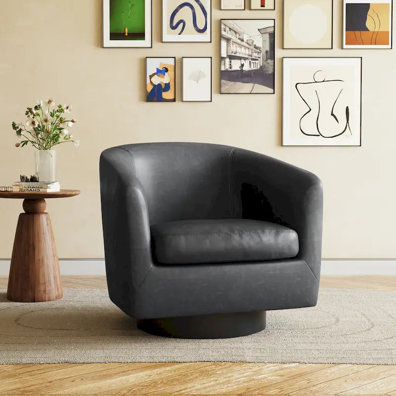 Fauteuils d’appoint modernes pivotants à 360°, fauteuils tonneau avec accoudoirs