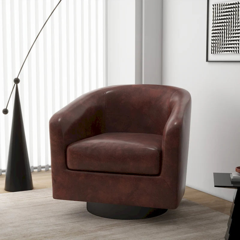 Fauteuils d’appoint modernes pivotants à 360°, fauteuils tonneau avec accoudoirs