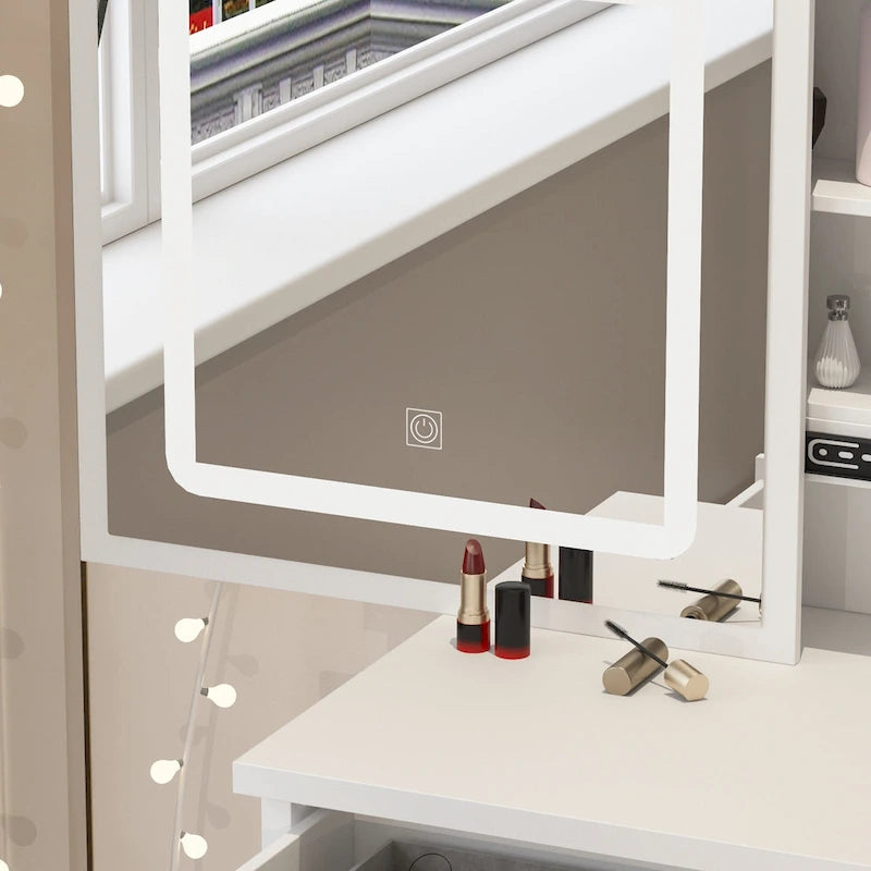 Coiffeuse de 39.4 de largeur avec tabouret et miroir