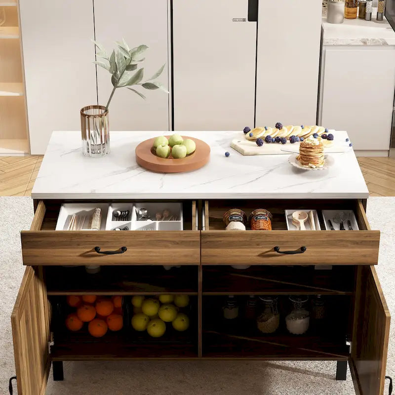 Îlot de cuisine élégant - Organisez et embellissez votre espace avec cette table buffet - 47.2X23.6X33.5