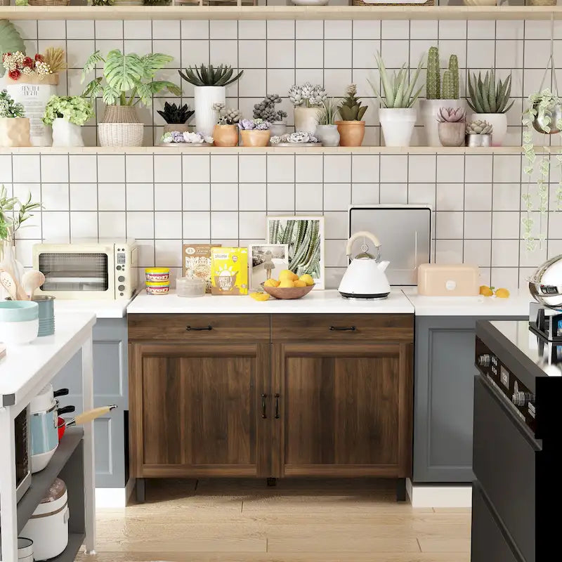 Îlot de cuisine élégant - Organisez et embellissez votre espace avec cette table buffet - 47.2X23.6X33.5