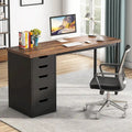 Bureau d’ordinateur de 47 pouces avec 5 tiroirs, bureau en bois et métal pour le bureau ou le salon