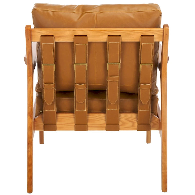 Akzentstuhl aus Massivholz mit Kissen (vollständig montiert) - 28 Zoll B x 33 Zoll T x 34 Zoll H - 28Bx33Tx34H