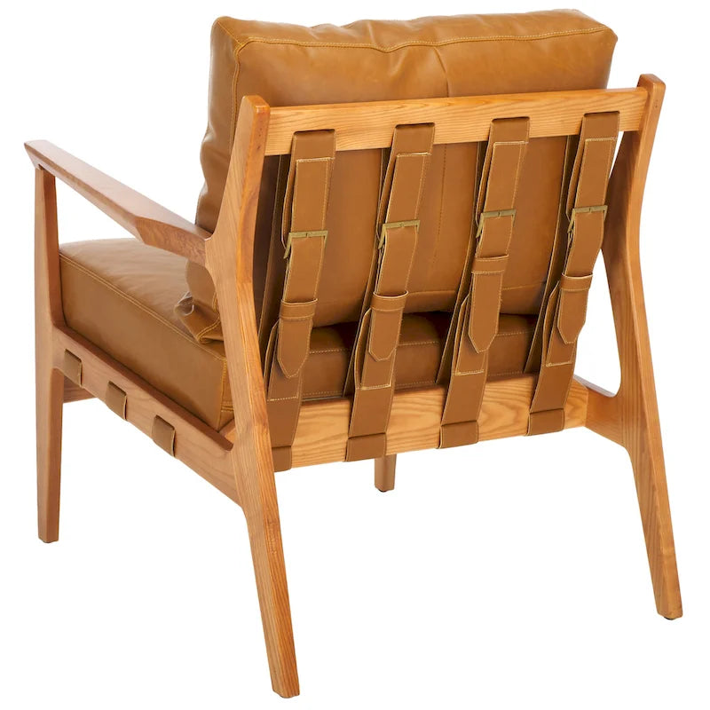 Akzentstuhl aus Massivholz mit Kissen (vollständig montiert) - 28 Zoll B x 33 Zoll T x 34 Zoll H - 28Bx33Tx34H