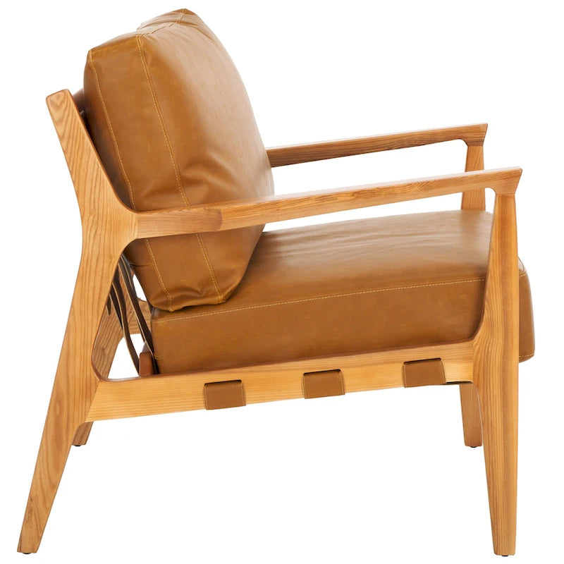 Akzentstuhl aus Massivholz mit Kissen (vollständig montiert) - 28 Zoll B x 33 Zoll T x 34 Zoll H - 28Bx33Tx34H