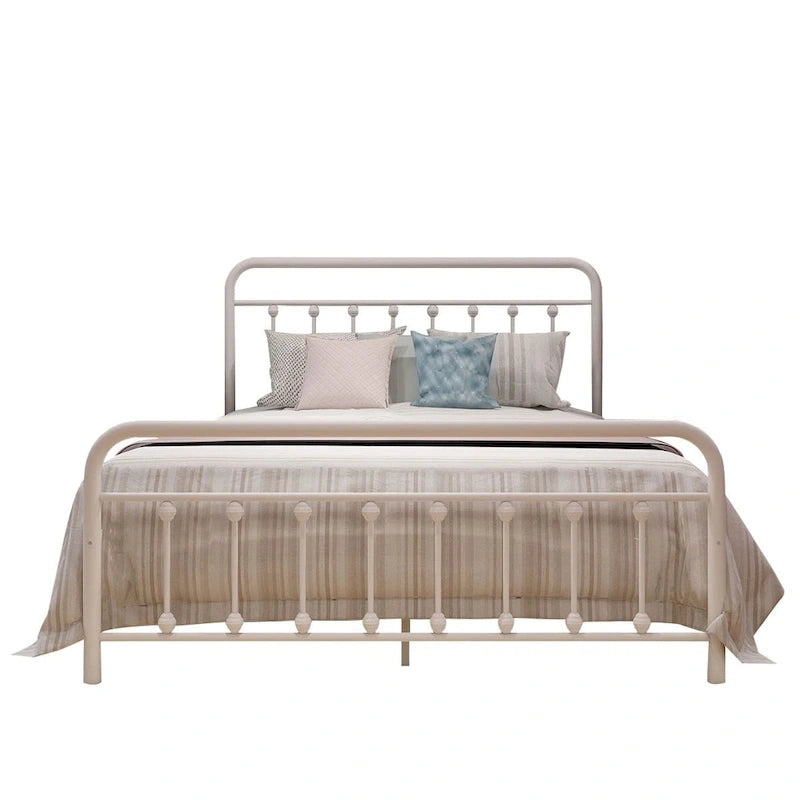 Estructura de cama de plataforma metálica vintage sencilla, de fácil montaje
