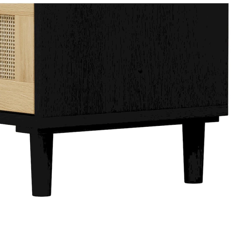 Meuble de rangement en rotin à 3 tiroirs, commode à tiroirs en rotin