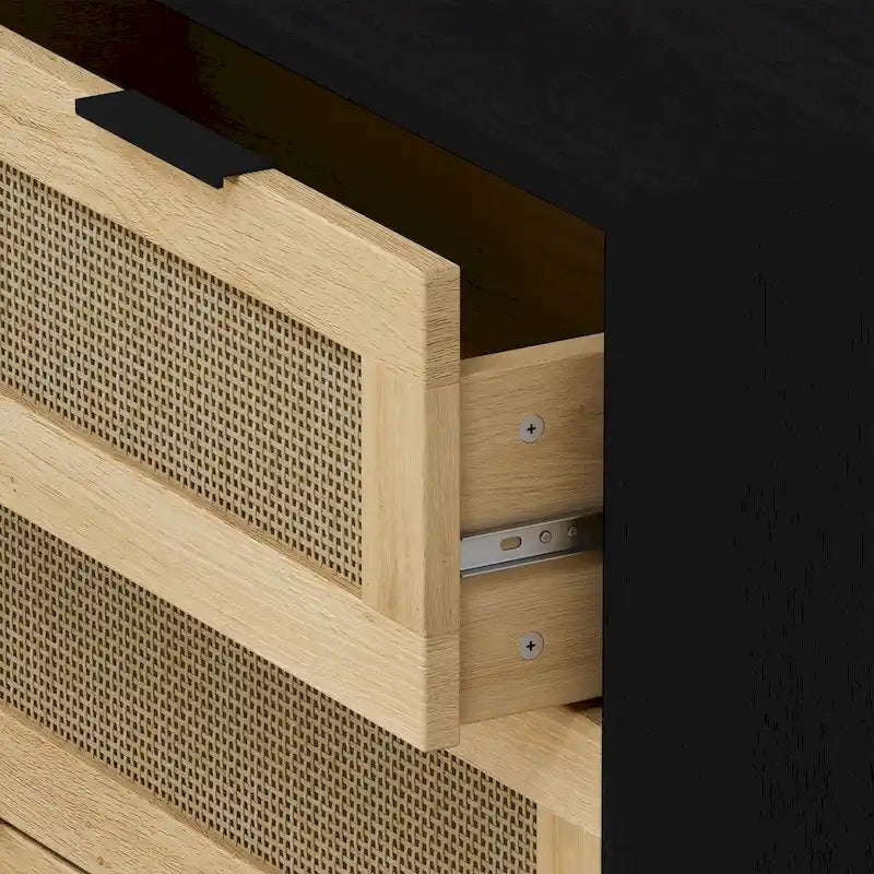 Meuble de rangement en rotin à 3 tiroirs, commode à tiroirs en rotin
