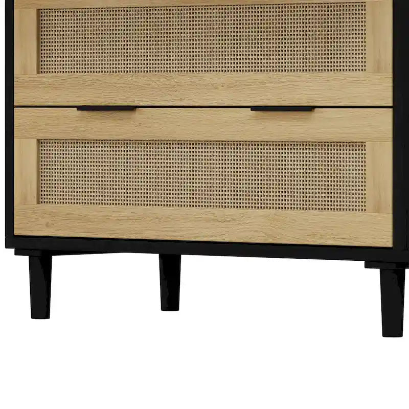 Meuble de rangement en rotin à 3 tiroirs, commode à tiroirs en rotin