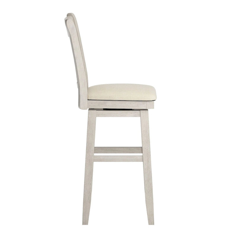 Tabouret de bar pivotant en bois avec dossier à double X
