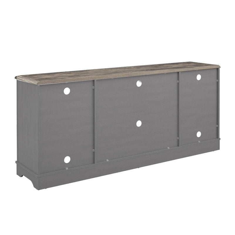 Extra breiter, rustikaler TV-Ständer, 70 Zoll, für 80-Zoll-Fernseher - Naturholzoptik