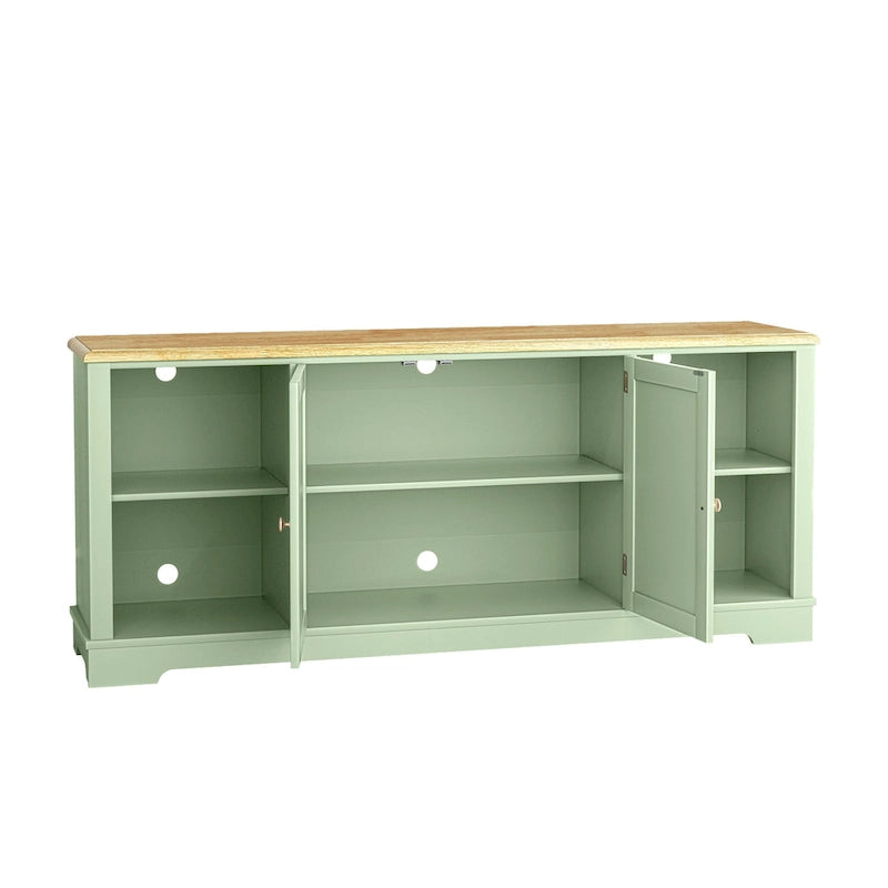 Extra breiter, rustikaler TV-Ständer, 70 Zoll, für 80-Zoll-Fernseher - Naturholzoptik