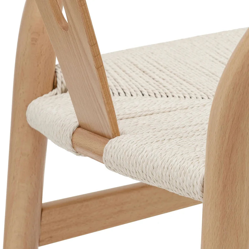 Geflechtstühle mit Massivholzgestell (2er-Set)