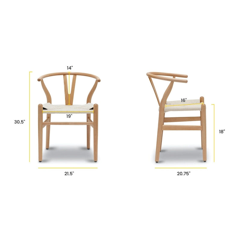 Geflechtstühle mit Massivholzgestell (2er-Set)