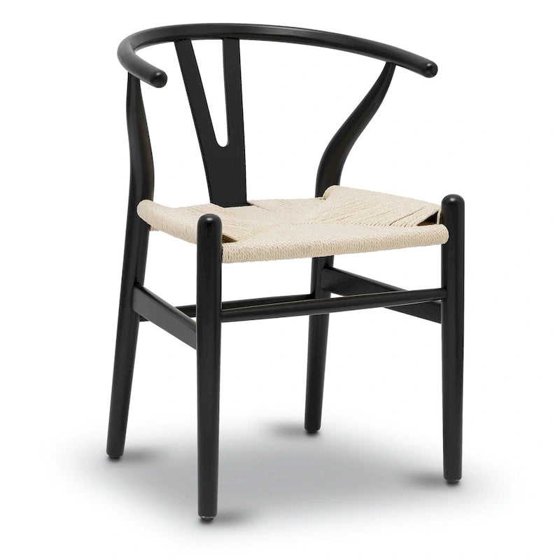 Geflechtstühle mit Massivholzgestell (2er-Set)