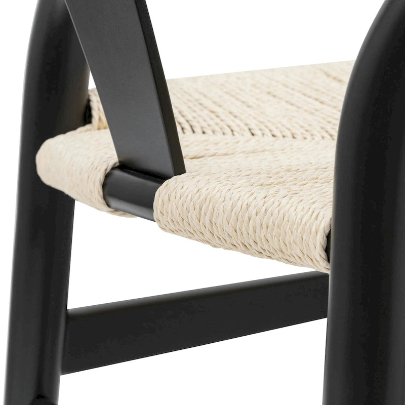 Geflechtstühle mit Massivholzgestell (2er-Set)