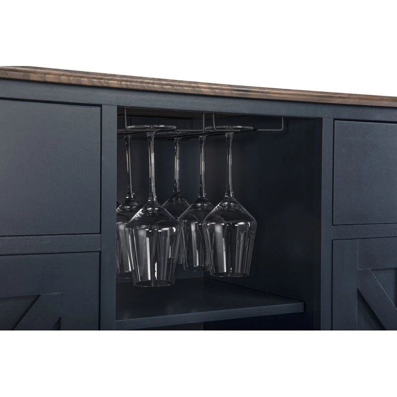 Armario para vinos moderno de 47 pulgadas con puertas en X y botellero integrado - 47 pulgadas de ancho