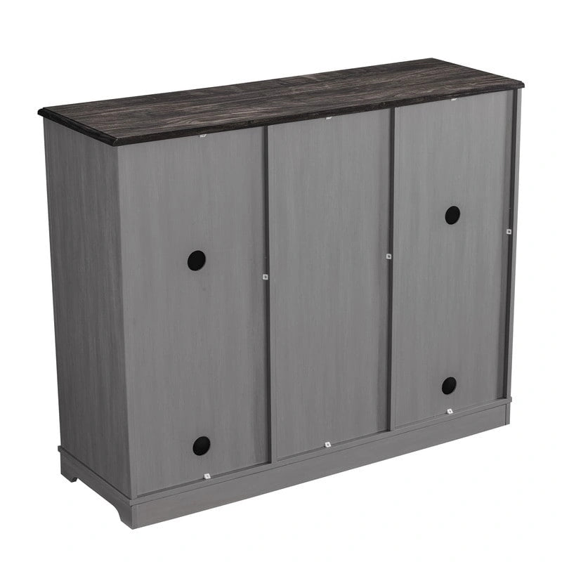 Armario para vinos moderno de 47 pulgadas con puertas en X y botellero integrado - 47 pulgadas de ancho
